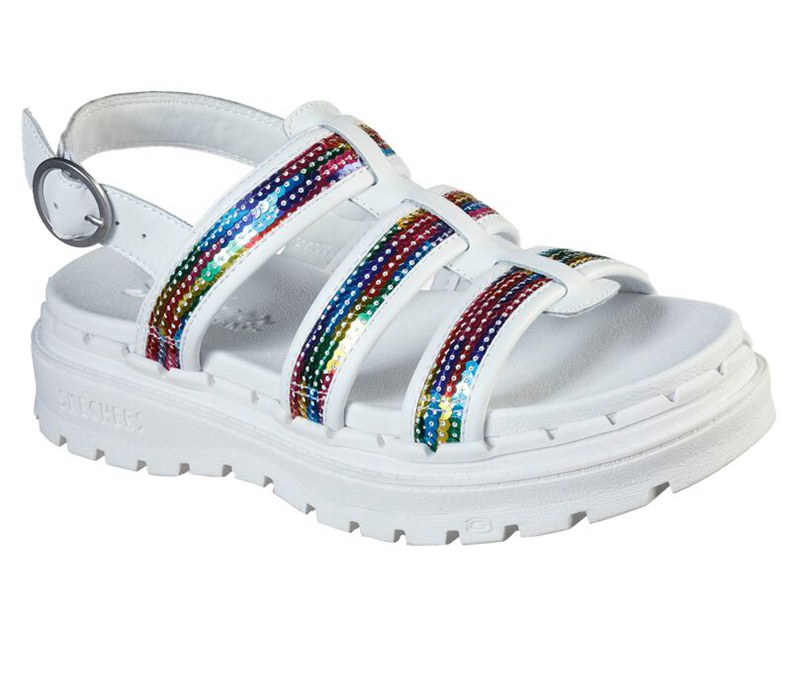 Skechers Jammers - Triple Rainbow - Womens Sandals White/Multicolor [AU-CN8593]